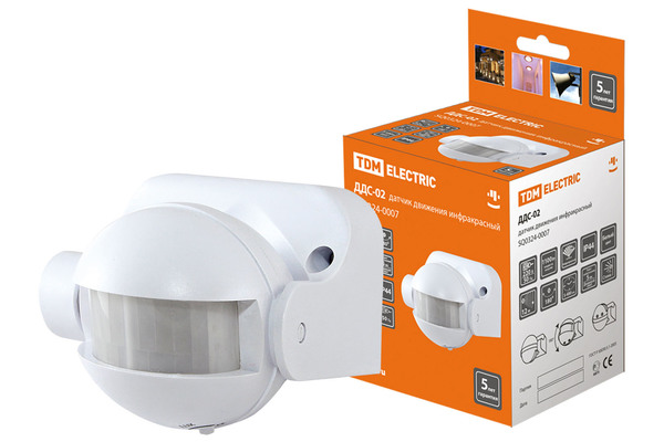 Датчик движения  настенный  ДДС-02 1100Вт,IP44, TDM