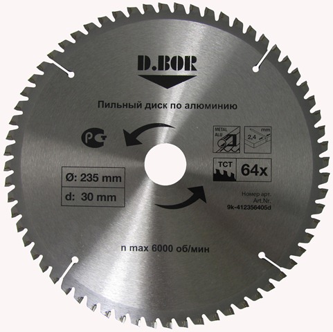 Пильный диск по алюминию, 305х30 Z96, (арт. 9k-413059605d) 