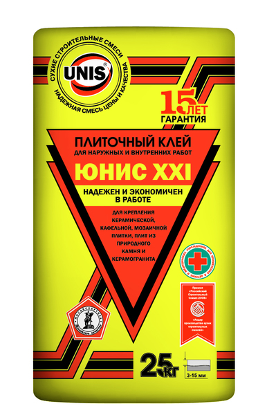 Клей для плитки Unis ХХI, 25 кг