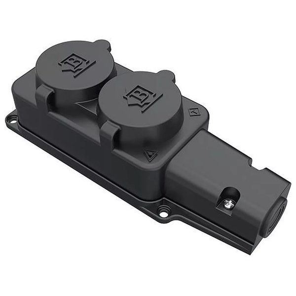 Розетка с заглушкой каучук 2Р+РЕ 16А 250В IP44 TDM