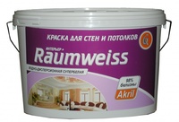 Краска акриловая для стен и потолков RAUMWEISS Интерьер+, 14 кг